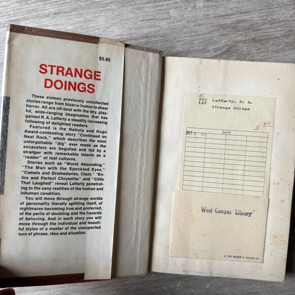 Strange Doings R.A. Lafferty HC First Edition Scribner's 1972 Sci Fi Book Rare - Picture 5 of 7